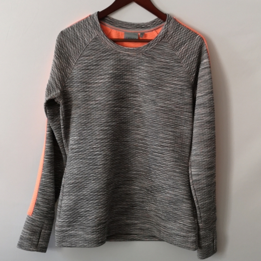 NWOT Athleta (MED) Waffle, Gray Bright Orange
